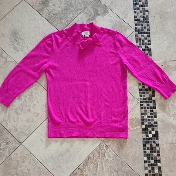 Kate Spade Fuchsia Sweater with Bow Accent - Picture 1 of 5
